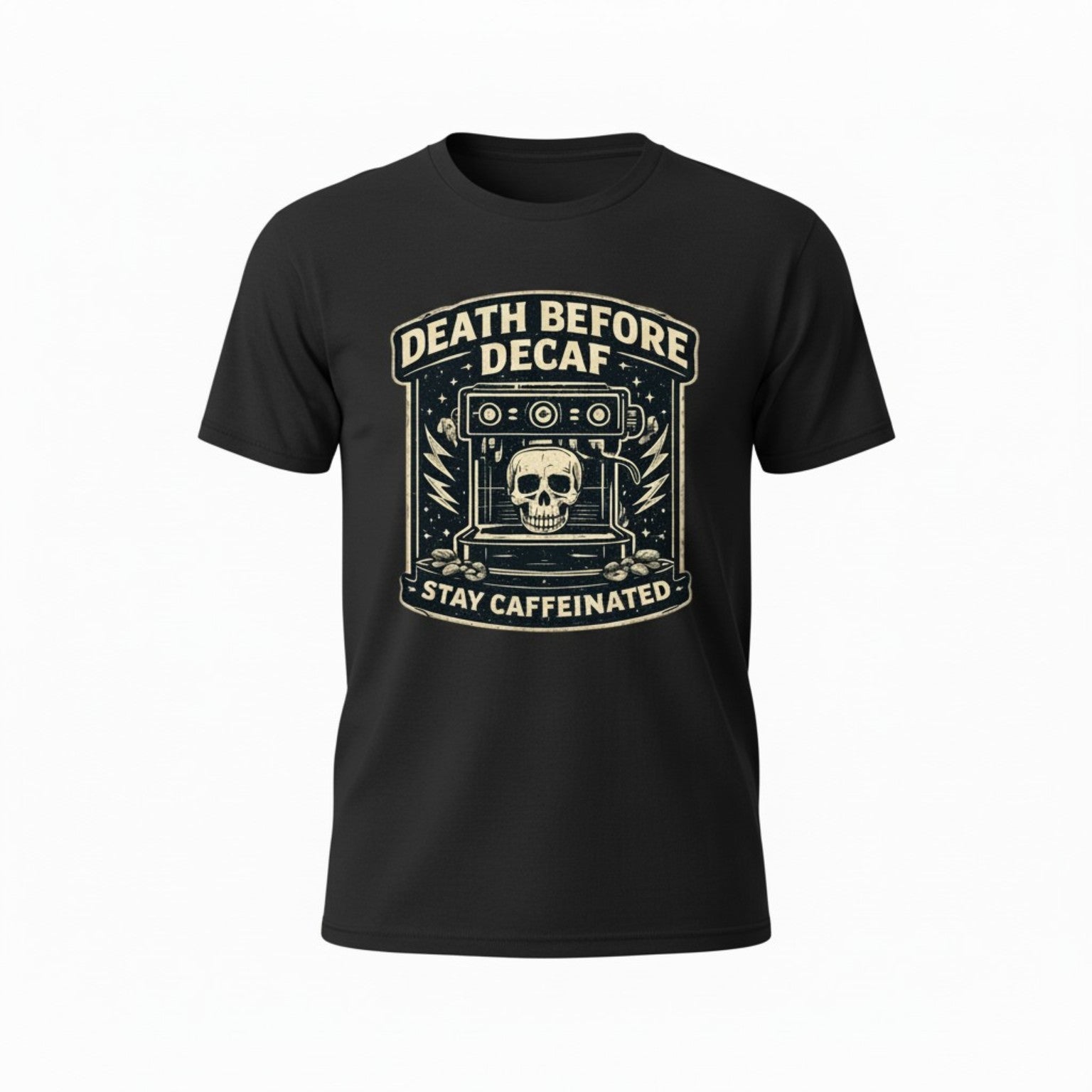 Death Before Decaf – Stay Caffeinated Tee