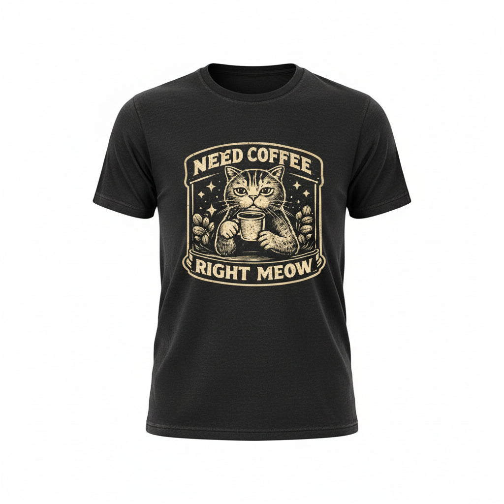 “Need Coffee Right Meow” T-Shirt