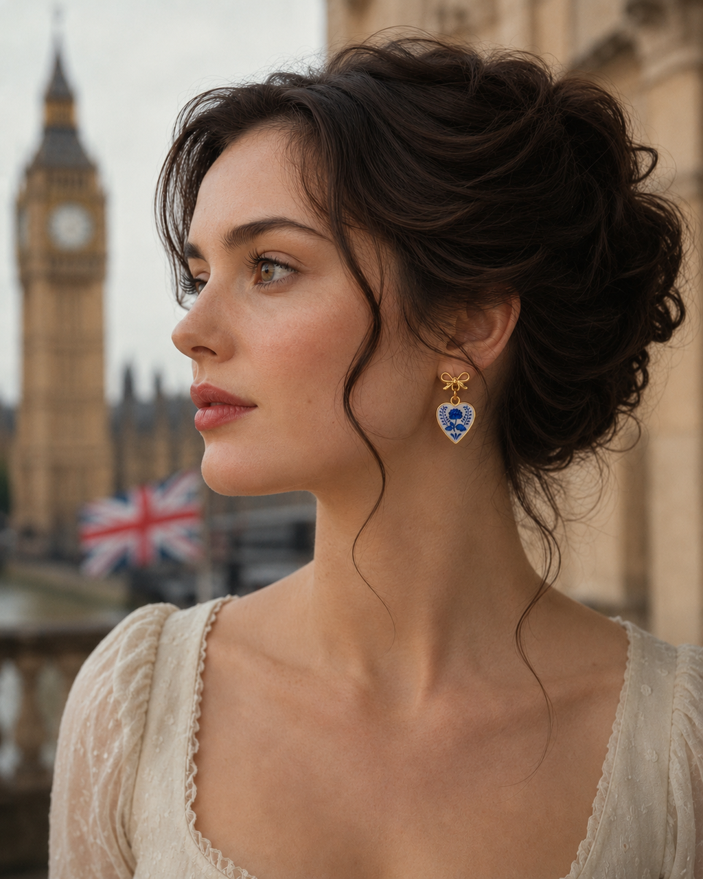 Blue Bloom Heart Earrings 💙✨
