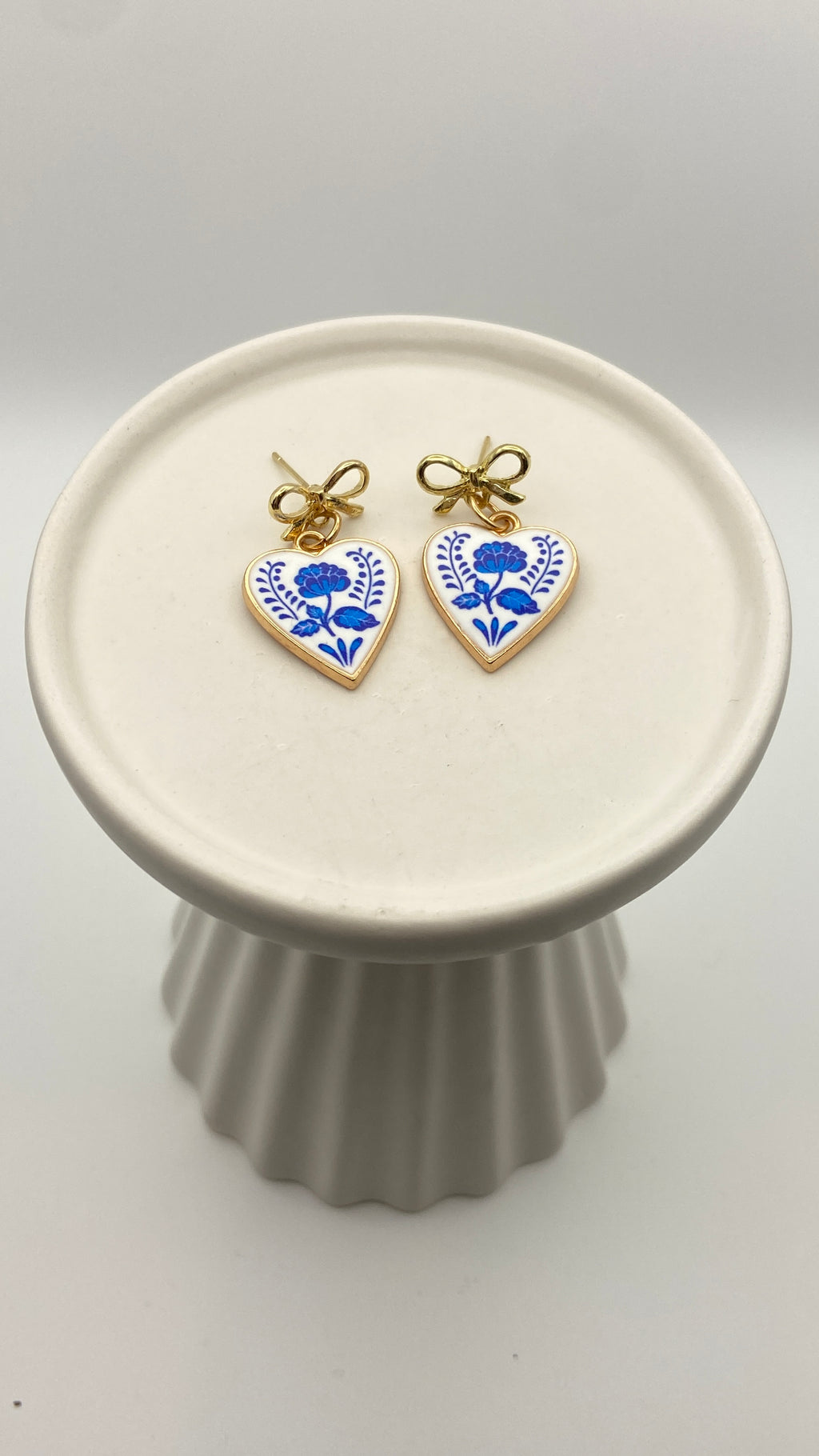 Blue Bloom Heart Earrings 💙✨