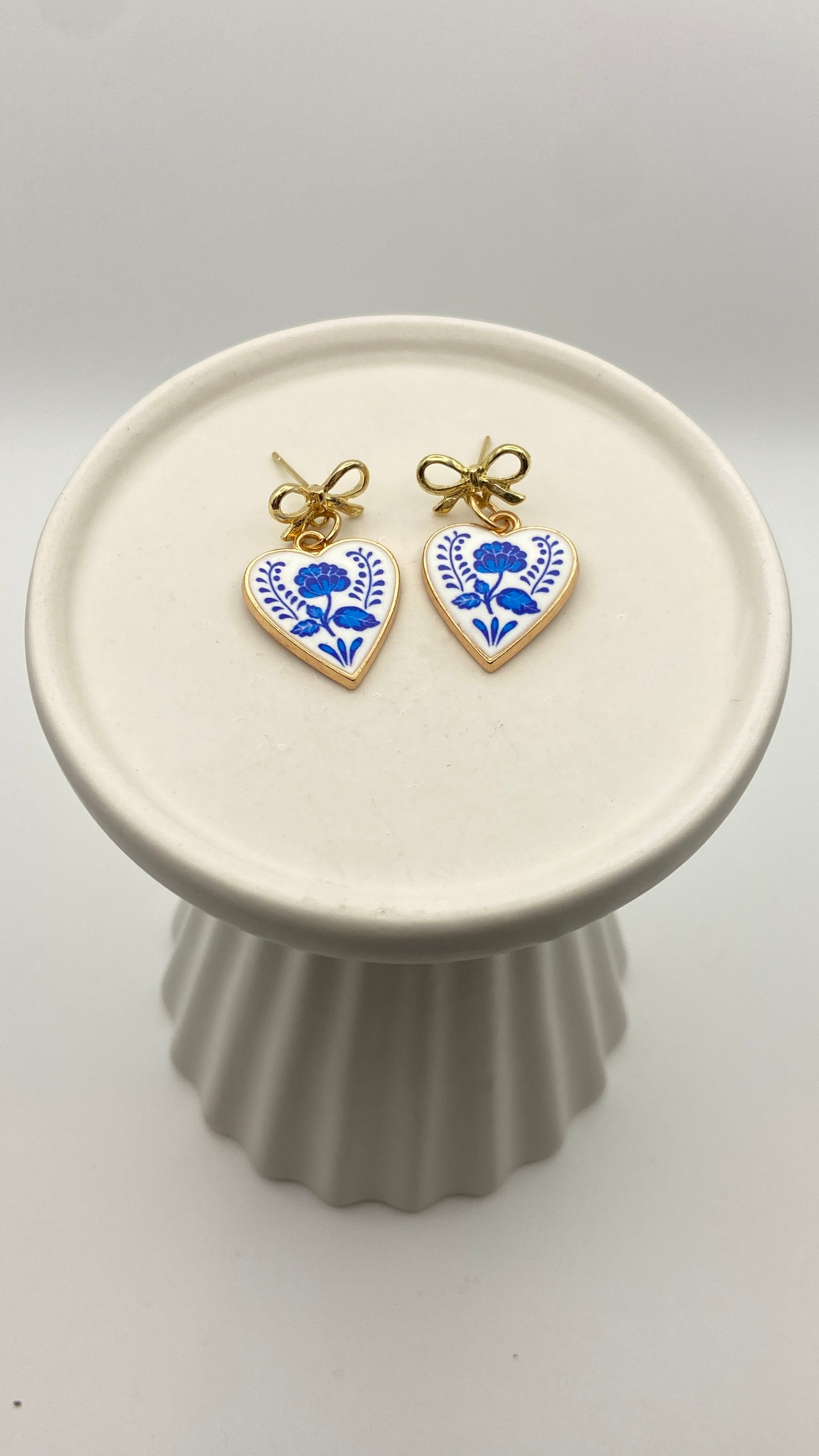 Blue Bloom Heart Earrings 💙✨